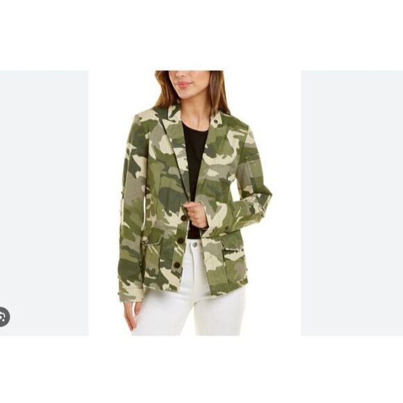 Zadig & Voltaire Womans Virginia Camo Blazer Jacket S Green Kaki Camouflage NWT - Picture 1 of 7